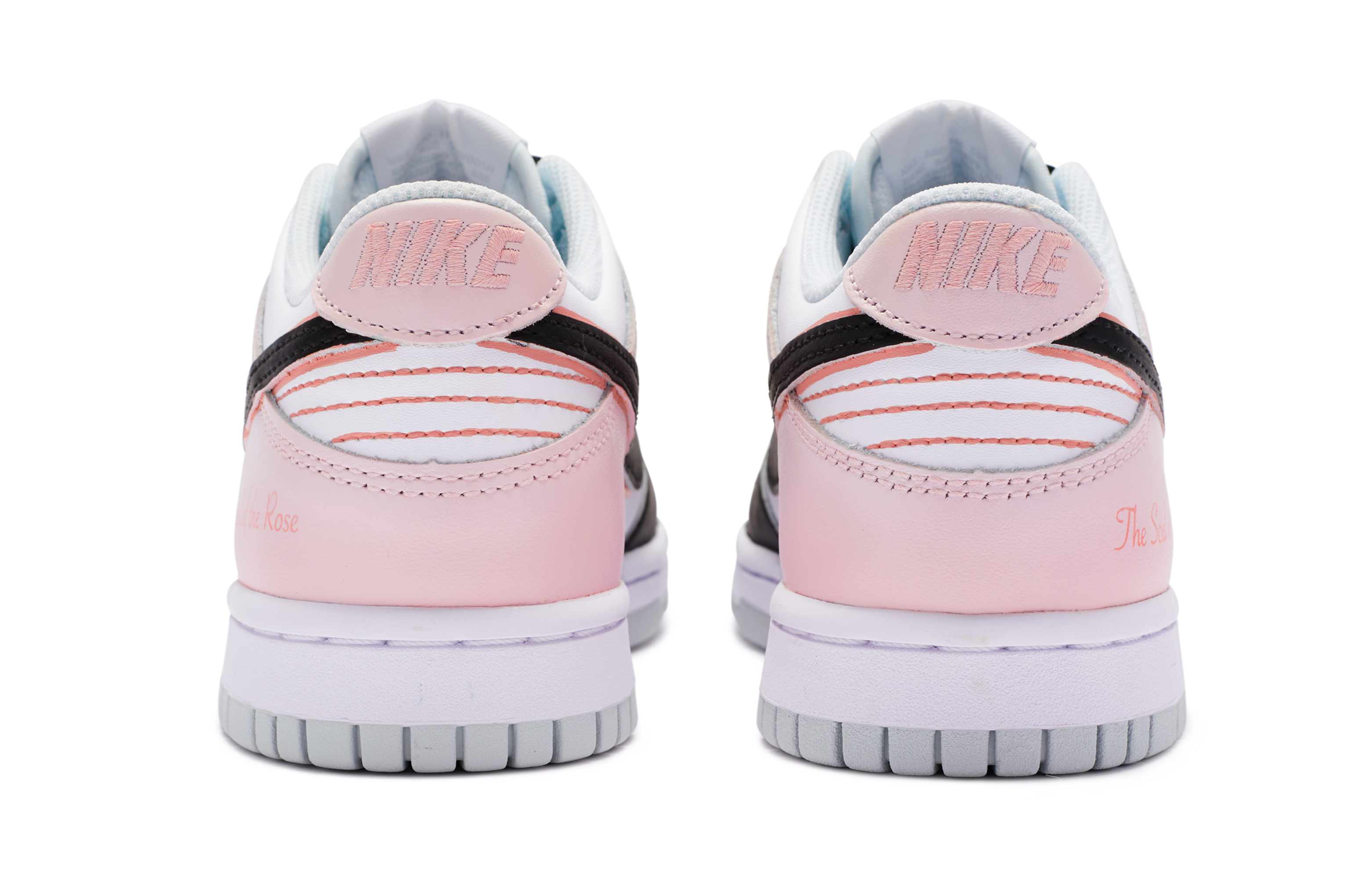 Shop [Sepatu Custom] Nike BIGNIU x Dunk Low 'Renaissance Hitam/Merah Muda/Putih' DH9765-102(TeamR-女款粉墨)