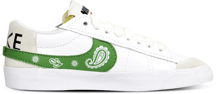 【定製球鞋】Nike Blazer Low 77 腰果花 潮流百搭 小清新 耐磨 防滑 低幫 板鞋 男款 白綠 Order 【定製球鞋】Nike Blazer Low 77 腰果花 潮流百搭 小清新 耐磨 防滑 低幫 板鞋 男款 白綠