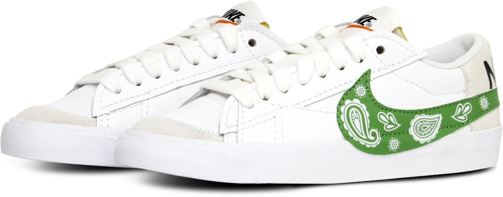 【定製球鞋】Nike Blazer Low 77 腰果花 潮流百搭 小清新 耐磨 防滑 低幫 板鞋 男款 白綠 Lookbook 【定製球鞋】Nike Blazer Low 77 腰果花 潮流百搭 小清新 耐磨 防滑 低幫 板鞋 男款 白綠