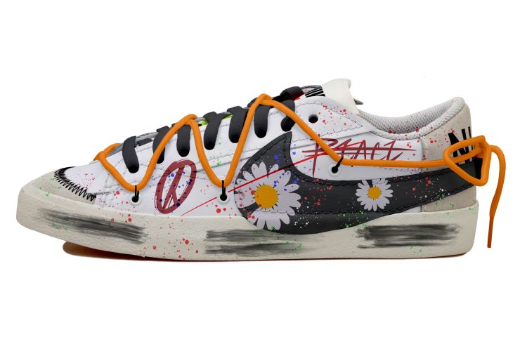 Buy 나이키 블레이저 로우 '블랙 화이트 오렌지 데이지' (커스텀) DN2158-101(Team拾玖-低帮小雏菊S-BOX）