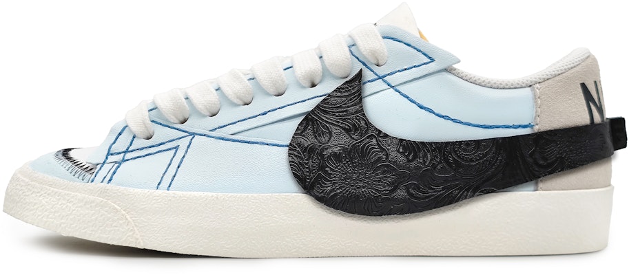 【客製球鞋】Nike Blazer Low 極簡拼接 雕花皮勾 浮雕 皮貼 低筒 板鞋 男款 藍棕 Buy 【客製球鞋】Nike Blazer Low 極簡拼接 雕花皮勾 浮雕 皮貼 低筒 板鞋 男款 藍棕