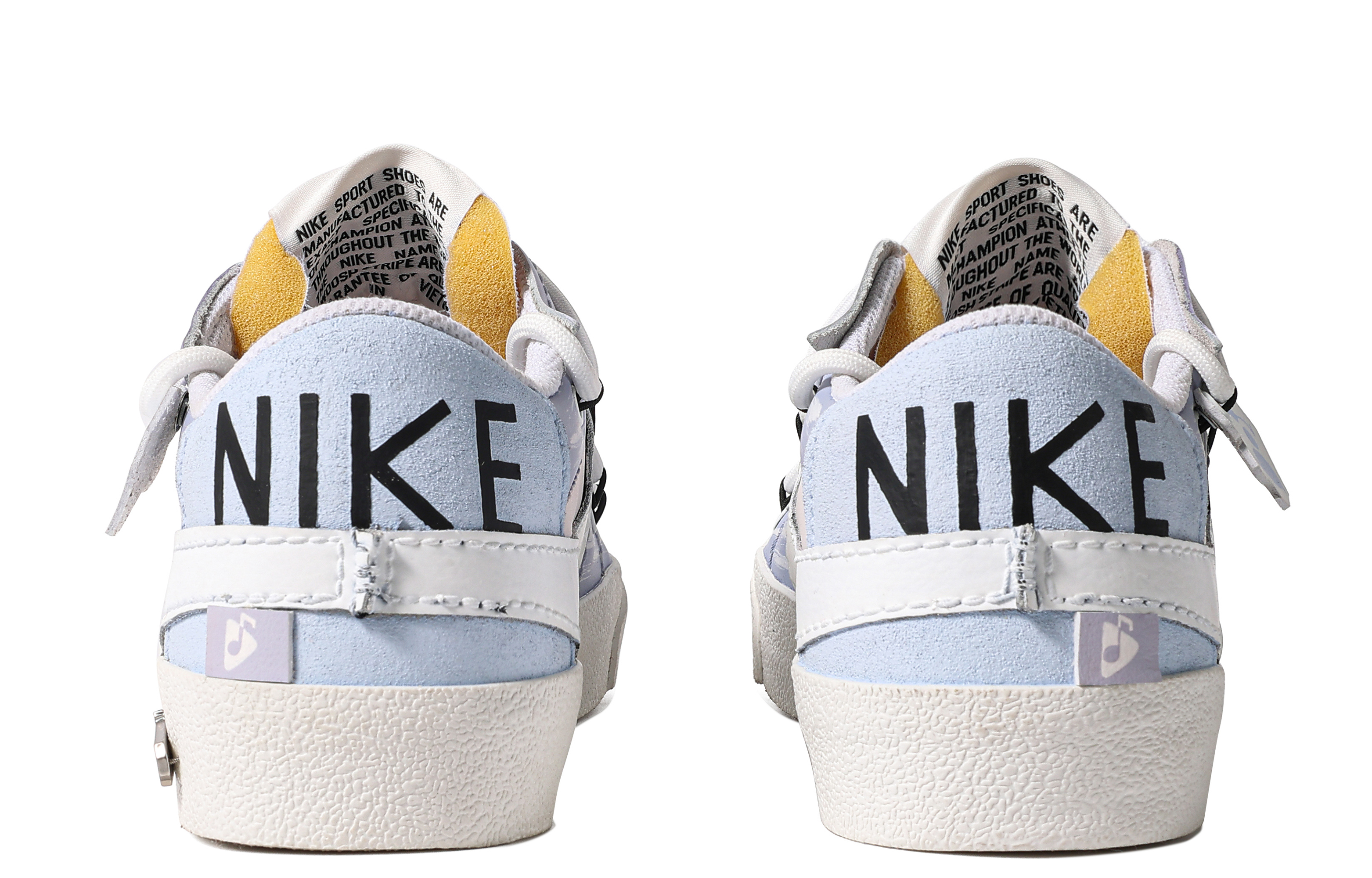 Shop [Sepatu Kustom] Nike Blazer Low 'Biru Ungu Putih Catatan' DN2158-101(TeamM-男款声视集S-BOX)