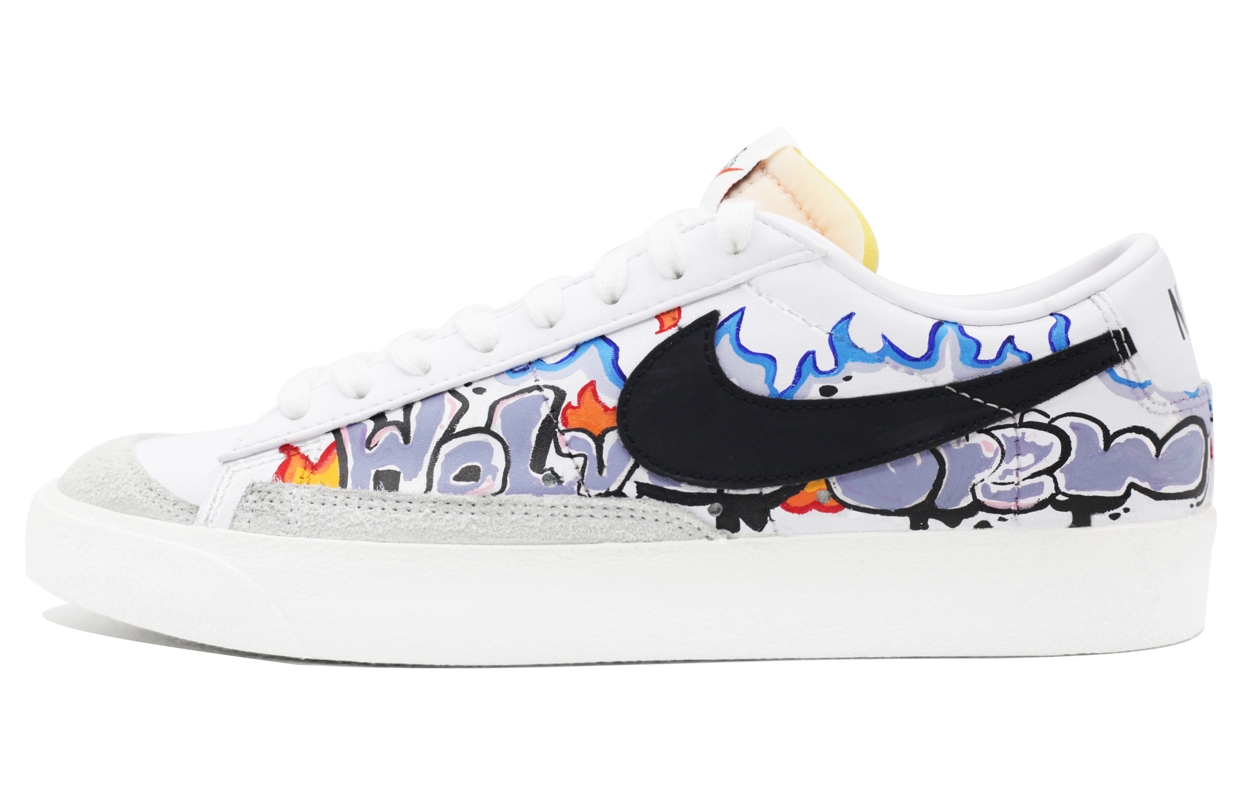 Buy 나이키 블레이저 로우 '그라피티 보라-흰' (커스텀) DA6364-101(Team39-AMY121涂鸦)