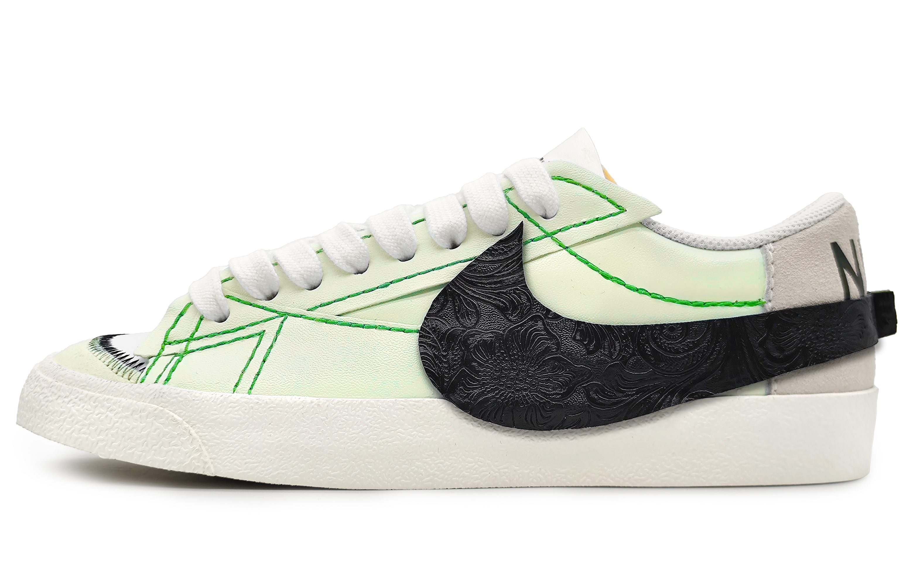 Buy [定制鞋款] 耐克Blazer Low '绿色棕色极简拼接' DN2158-101(Team16-男款极简拼接绿)