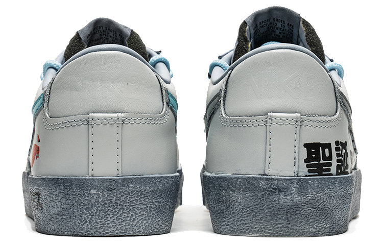 Shop [定制鞋] 耐克Blazer低帮'灰蓝圣诞版' DA6364-101(TeamB-男女款未来圣诞M-BOX)