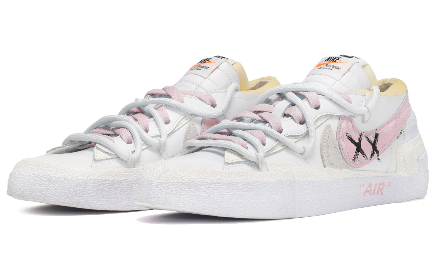 Shop [Zapatillas Personalizadas] Nike Blazer Low 'Gris Blanco Rosa Crema' DM6443-100(TeamE-男女款盐系奶油灰白粉)