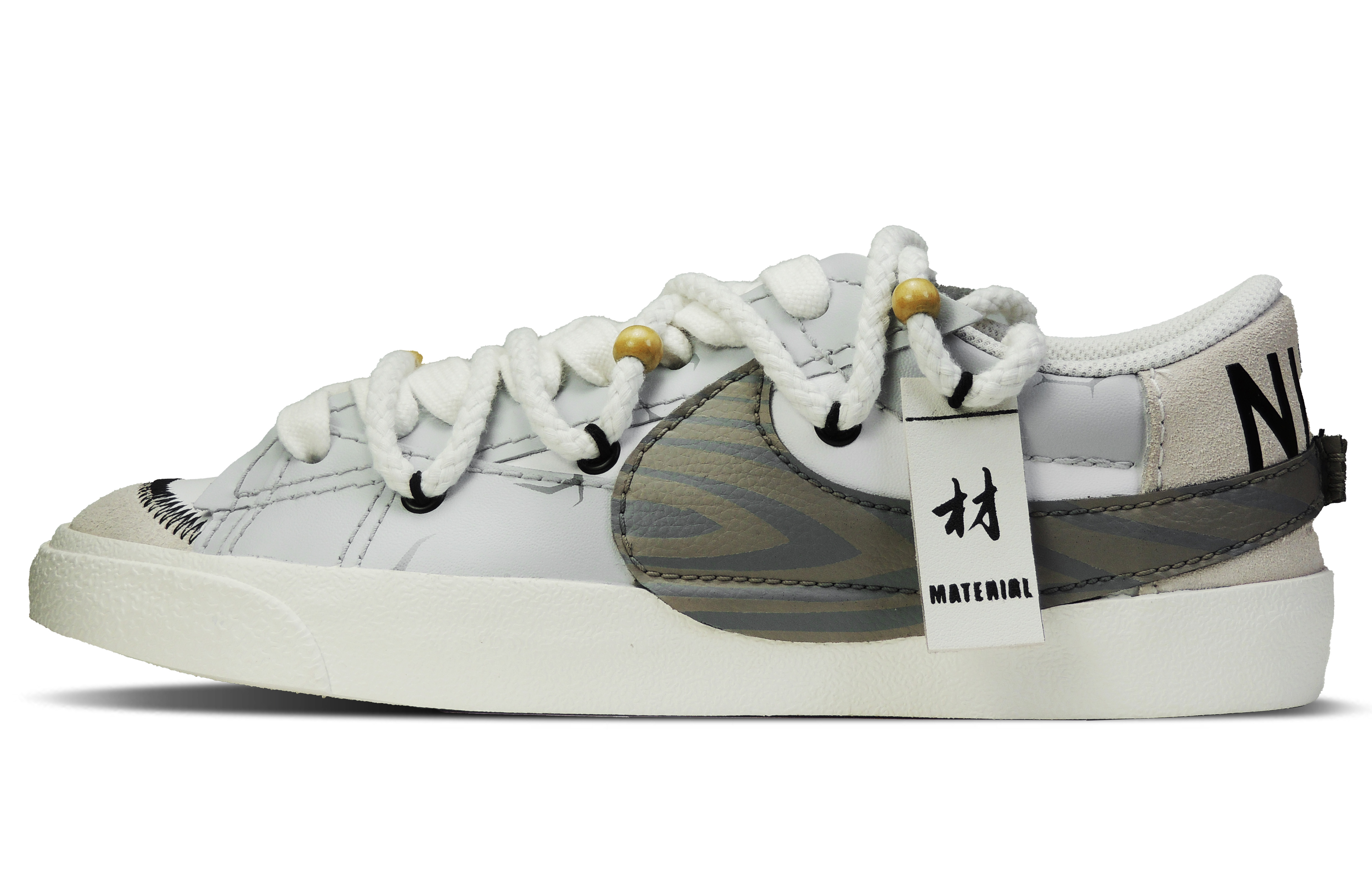 Buy [Kasut Custom] Nike Blazer Rendah 'Kayu Kelabu Terurai' DN2158-101（Team128-木纹留影）