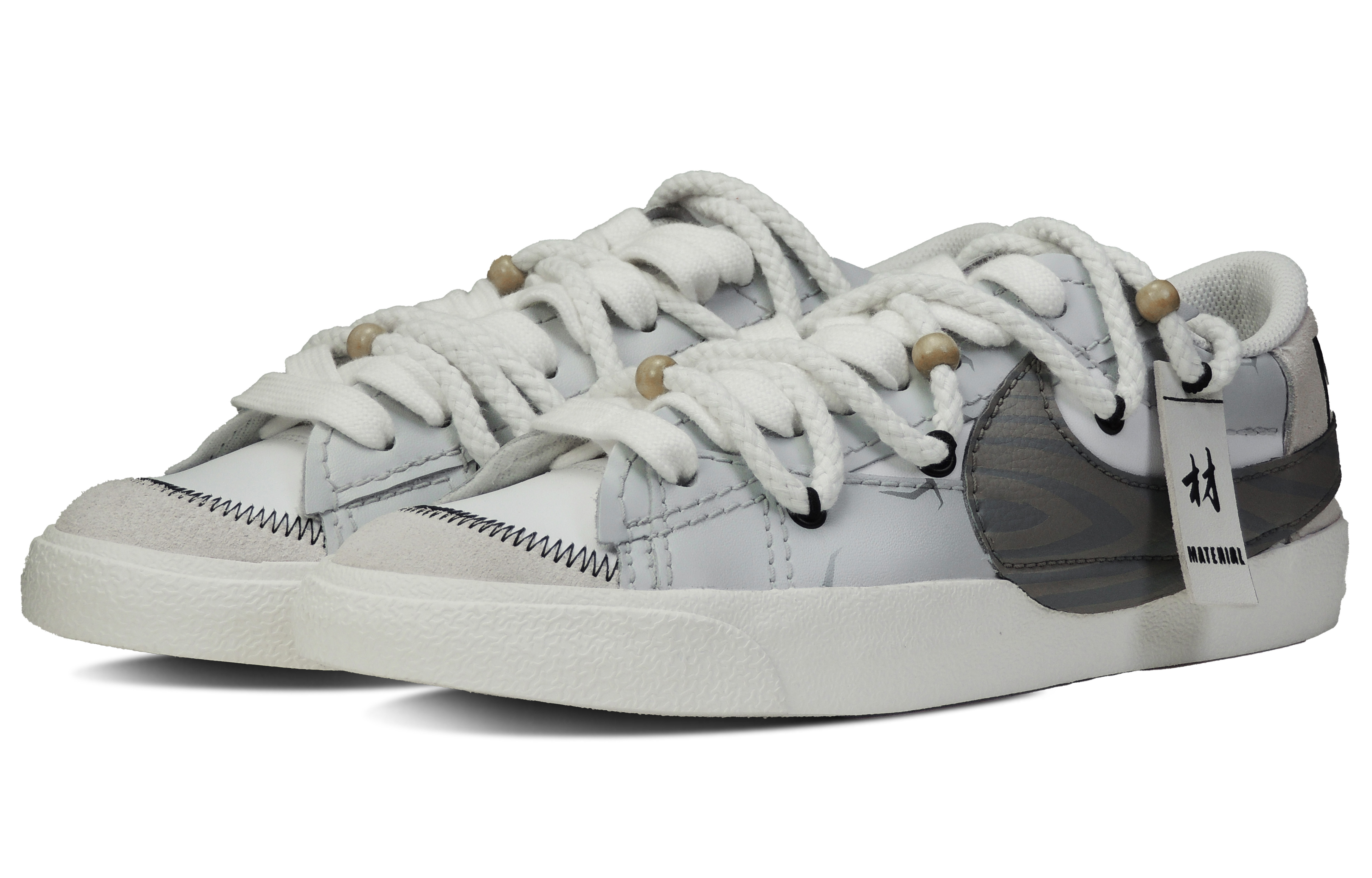 Shop [Kasut Custom] Nike Blazer Rendah 'Kayu Kelabu Terurai' DN2158-101（Team128-木纹留影）