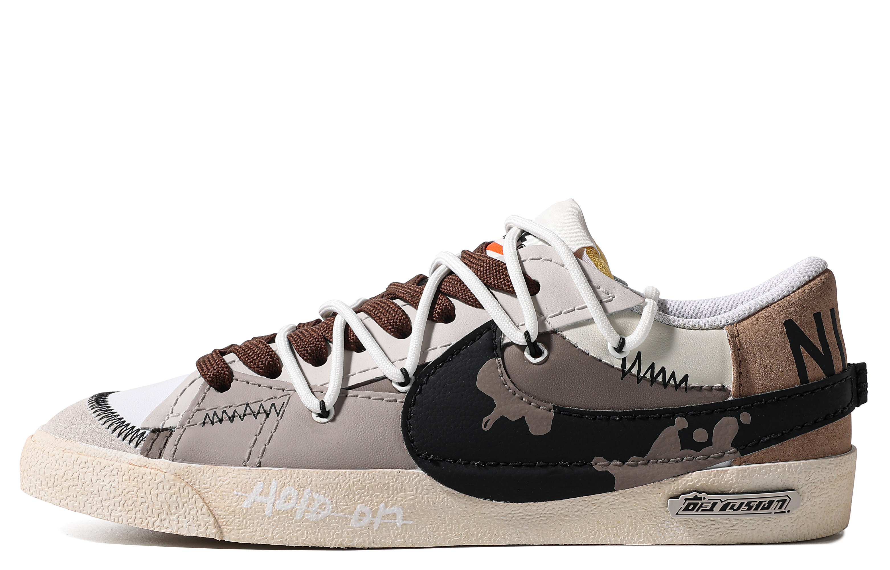 [Custom Shoes] Nike Blazer Low 'Ink Graffiti Black Brown'
