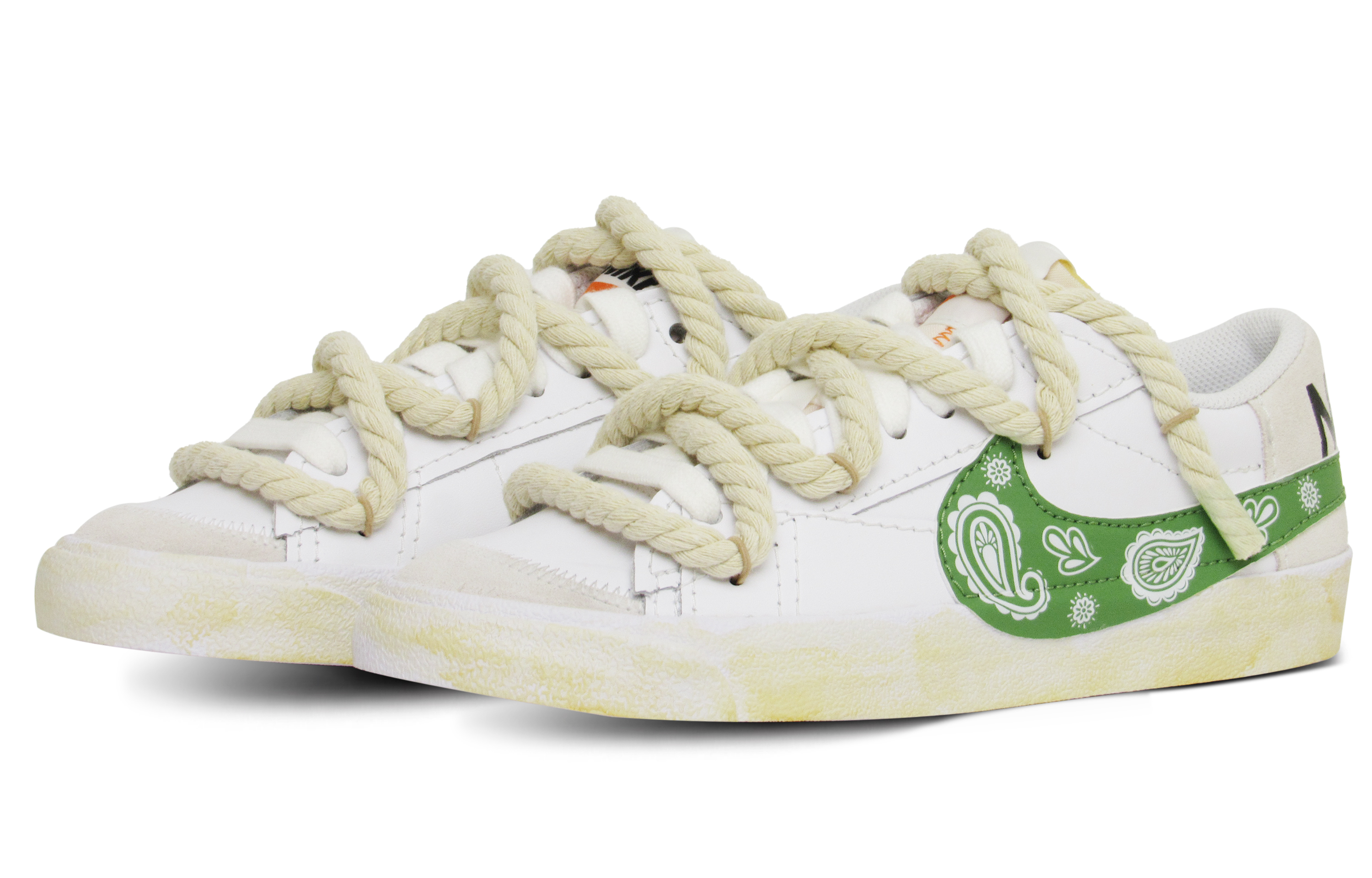 Lookbook [Custom Shoes] Nike Blazer Low 'Paisley White Green'