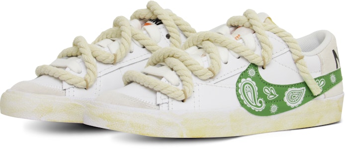 【訂製球鞋】Nike Blazer Low 腰果花 雙鞋帶 潮流百搭 小清新 低筒 板鞋 男款 白綠 Lookbook 【訂製球鞋】Nike Blazer Low 腰果花 雙鞋帶 潮流百搭 小清新 低筒 板鞋 男款 白綠