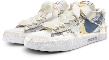 【客製球鞋】 Nike Blazer Low 鳳凰展翅 新台流 秀禾 珍珠鞋鏈 花 自訂拆卸 防滑 低筒 板鞋 男女皆適 藍白 Lookbook 【客製球鞋】 Nike Blazer Low 鳳凰展翅 新台流 秀禾 珍珠鞋鏈 花 自訂拆卸 防滑 低筒 板鞋 男女皆適 藍白