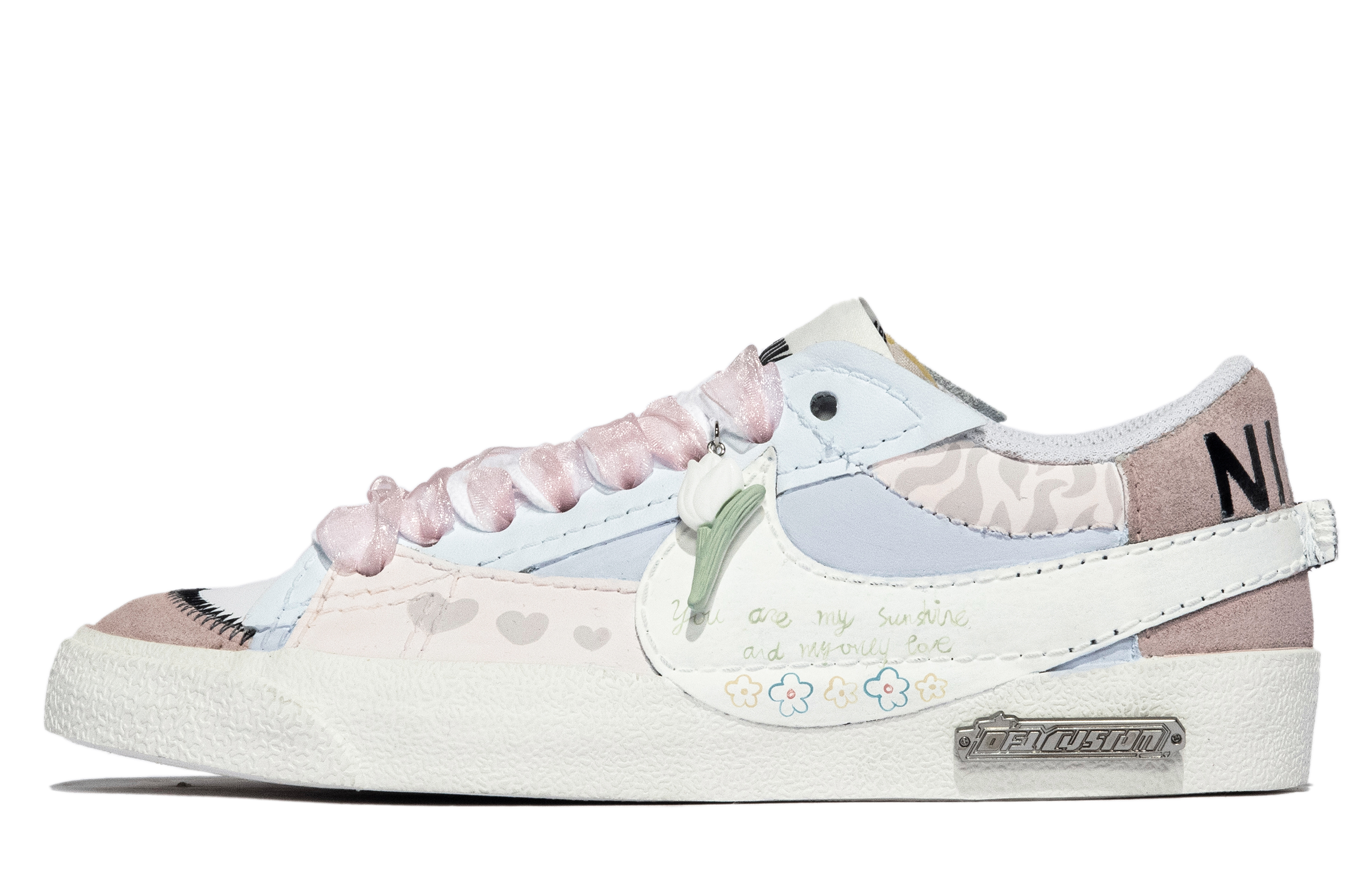 Buy [Kasut Custom] Nike Blazer Low 'Tulip Biru Putih Merah Jambu' DN2158-101(TeamM-男款郁语金香S-BOX)