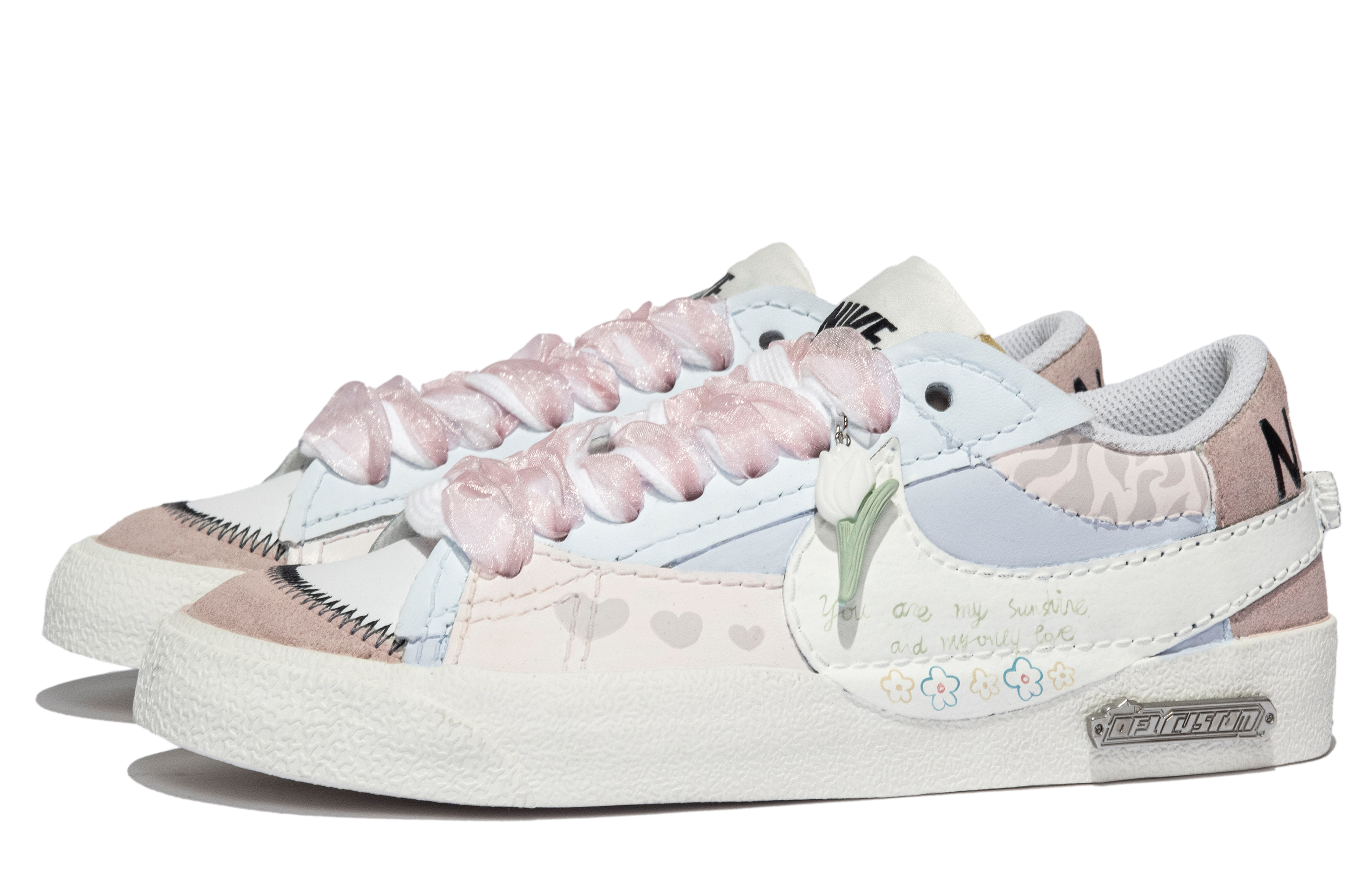 Lookbook [Kasut Custom] Nike Blazer Low 'Tulip Biru Putih Merah Jambu' DN2158-101(TeamM-男款郁语金香S-BOX)