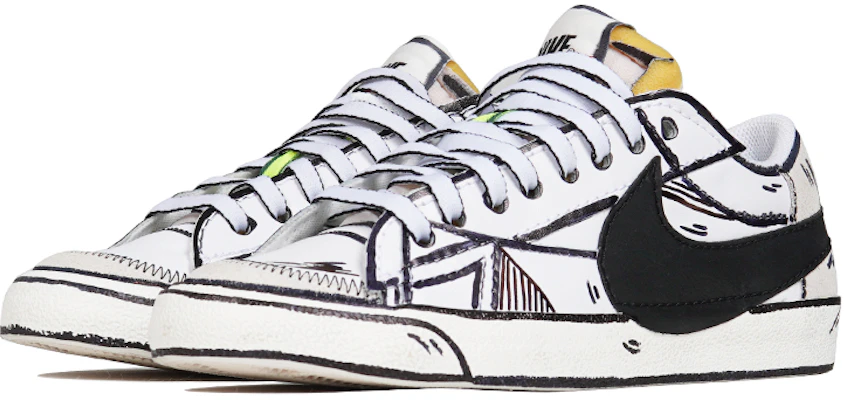 나이키 블레이저 로우 점보 "블랙 화이트 빅 스우시" (커스텀) DN2158-101(TeamP-黑白大钩子二次元) Lookbook 나이키 블레이저 로우 점보 "블랙 화이트 빅 스우시" (커스텀) DN2158-101(TeamP-黑白大钩子二次元)