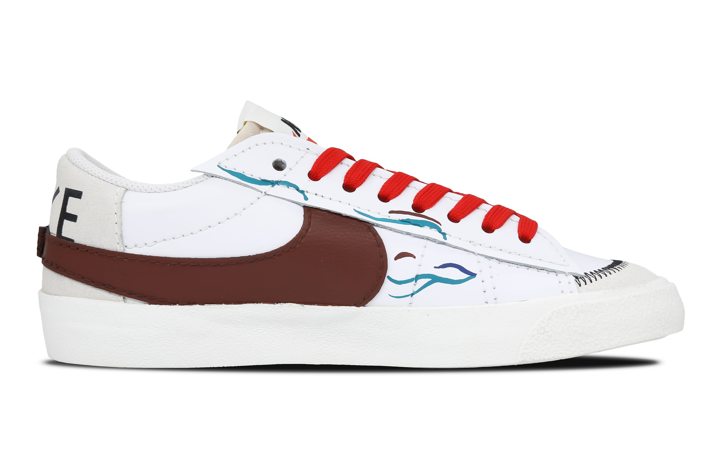 Order 【カスタムシューズ】ナイキ ブレザー ロージャンボ「九色鹿 手描き赤白」 DN2158-101(Team43-男款九色鹿)