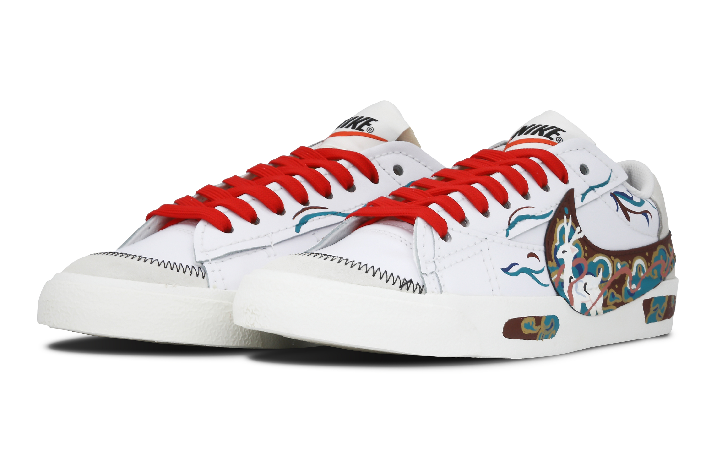 Lookbook 【カスタムシューズ】ナイキ ブレザー ロージャンボ「九色鹿 手描き赤白」 DN2158-101(Team43-男款九色鹿)