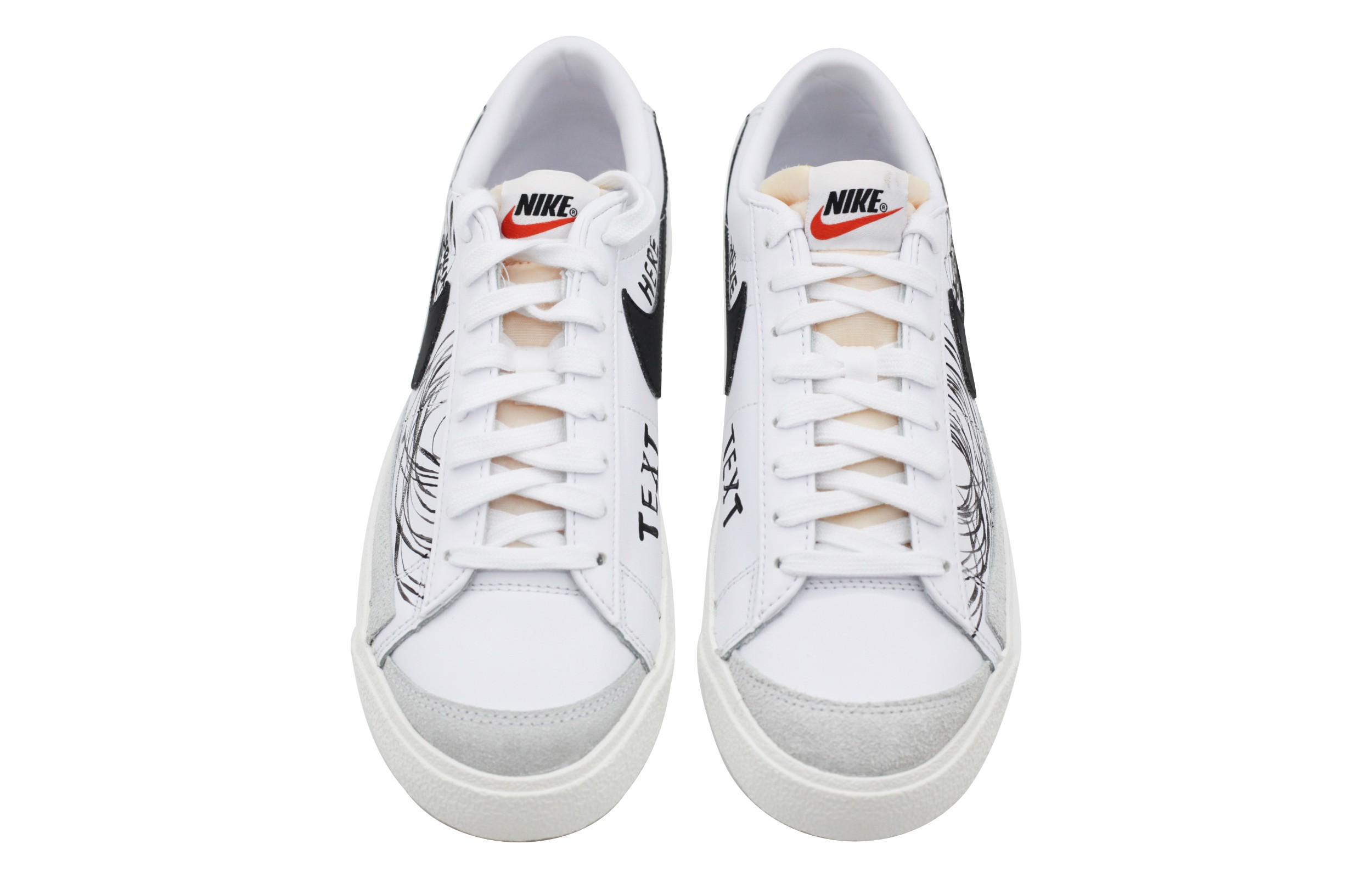 Shop Zapatillas Nike Blazer Low Vintage 'Arte Graffiti Negro Blanco' DA6364-101(Team39-AMY105涂鸦)