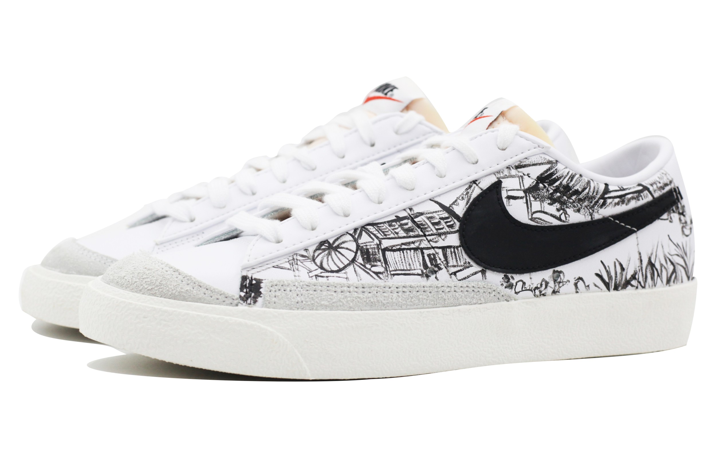 Lookbook Zapatillas Nike Blazer Low Vintage 'Ribera Qingming Negro Blanco' DA6364-101(Team39-AMY117上河图)