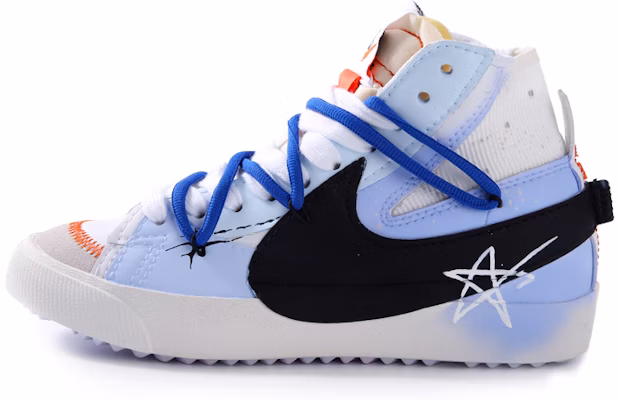 【訂製球鞋】Nike Blazer Mid '77 Jumbo 藍色星星 塗鴉 解構 中筒 板鞋 男女款 白藍 Buy 【訂製球鞋】Nike Blazer Mid '77 Jumbo 藍色星星 塗鴉 解構 中筒 板鞋 男女款 白藍