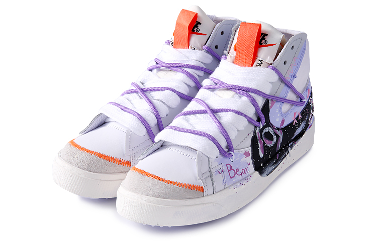 Shop 【定制鞋】耐克Blazer Mid '77 Jumbo '紫色熊涂鸦' DD3111-100(Team77-紫色玩偶熊)