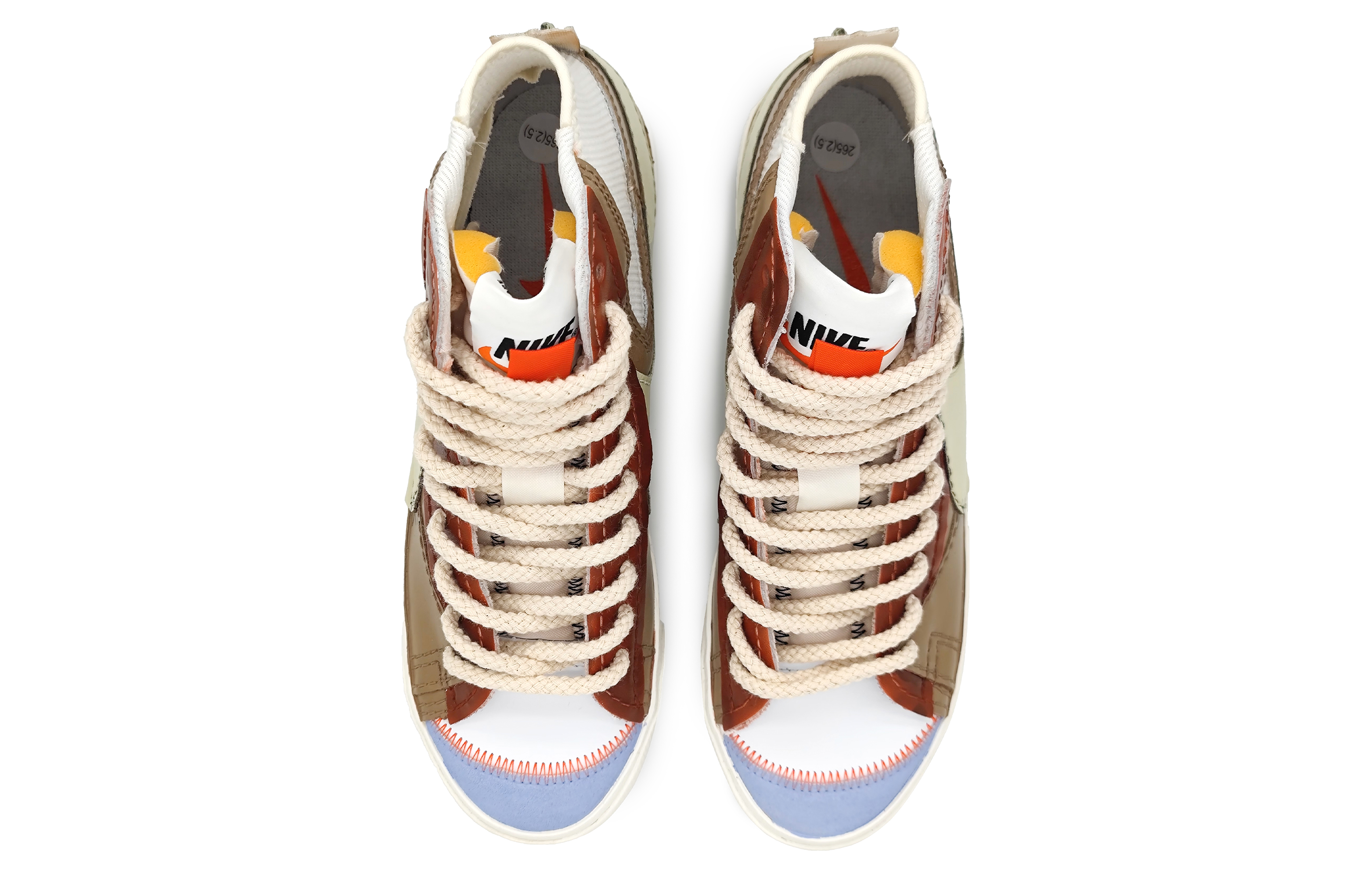 Shop 【訂製球鞋】Nike Blazer Mid 77 Jumbo 復古小熊 鈕扣 透光漸變 中幫 板鞋 男女同款 紅棕