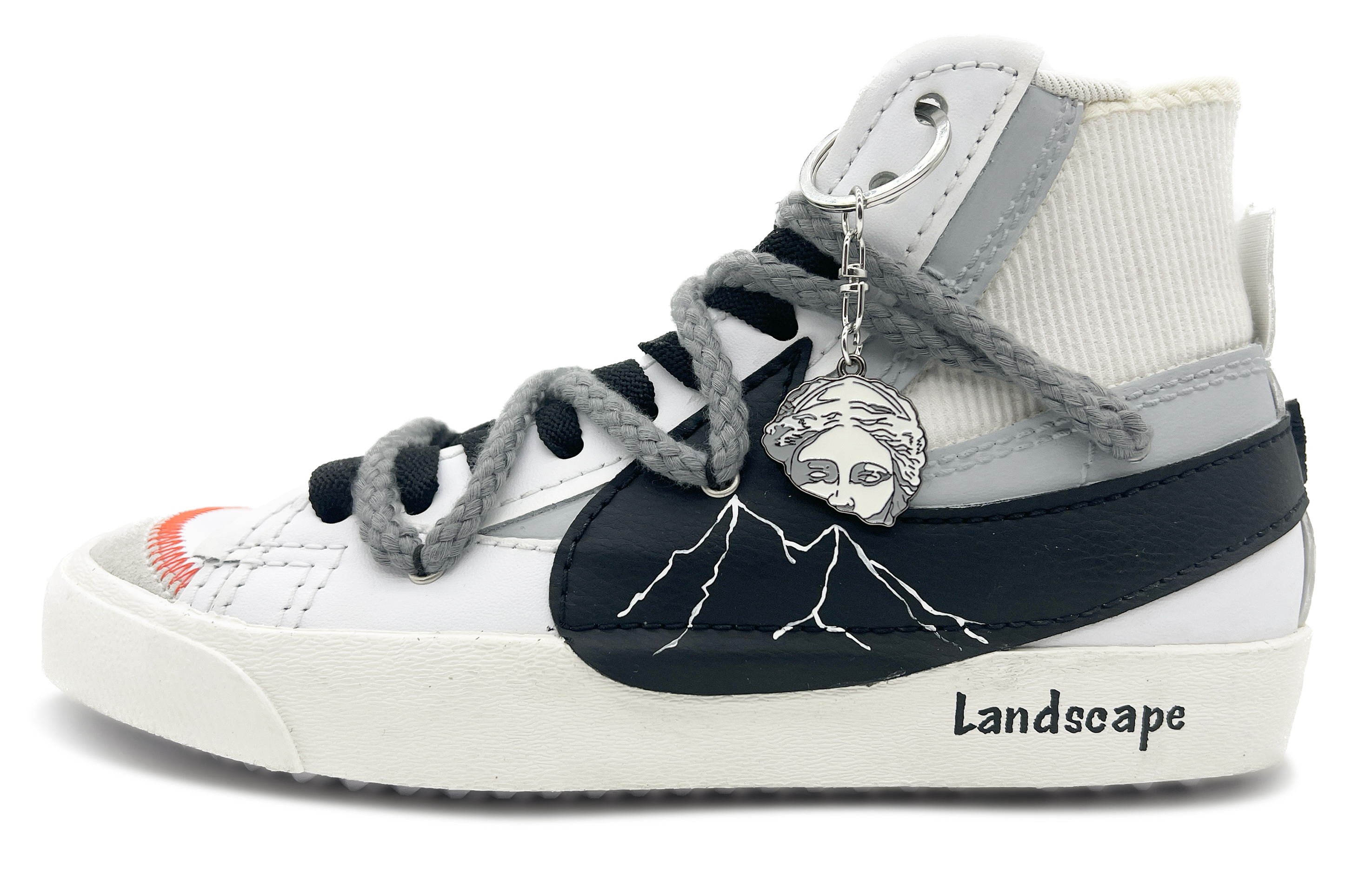 [Custom Shoes] Nike Blazer Mid '77 Jumbo 'Simplistic Art Orange Grey Black'