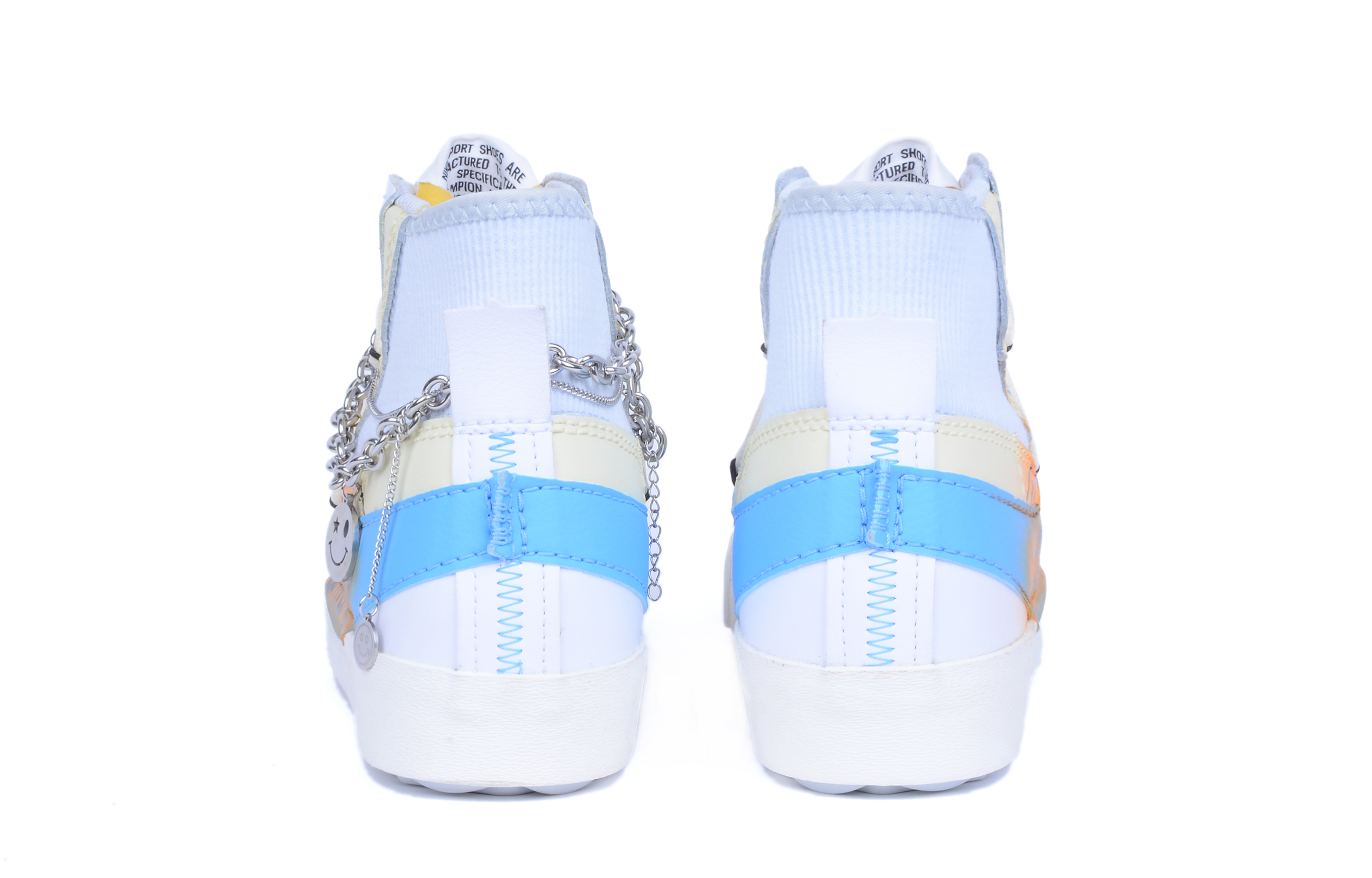Purchase 나이키 블레이저 미드 '77 점보 '스마일 디컨스트럭티드 블루 오렌지 화이트' DD3111-103(Team42-男女同款Smil黑)