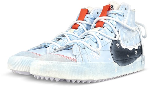 【訂製球鞋】Nike Blazer Mid ‘77 Jumbo 雪山解構 流動 雪花 高筒 板鞋 男女款 白藍黑 Lookbook 【訂製球鞋】Nike Blazer Mid ‘77 Jumbo 雪山解構 流動 雪花 高筒 板鞋 男女款 白藍黑