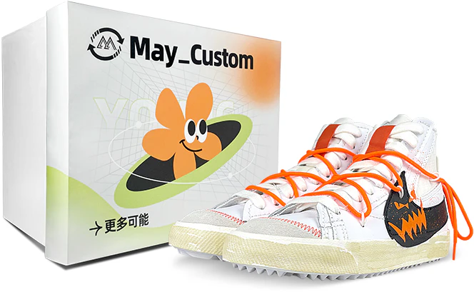 custom-shoes-nike-blazer-mid-77-jumbo-white-orange-deconstructed-splatter-aged