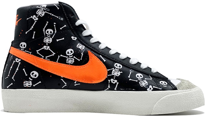【定製球鞋】 Nike Blazer Mid 77 Vintage 萬聖節 骷髏幻戲 中幫 板鞋 男女同款 黑白橙 Order 【定製球鞋】 Nike Blazer Mid 77 Vintage 萬聖節 骷髏幻戲 中幫 板鞋 男女同款 黑白橙