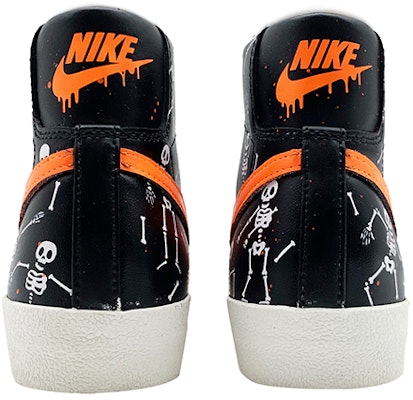 【定製球鞋】 Nike Blazer Mid 77 Vintage 萬聖節 骷髏幻戲 中幫 板鞋 男女同款 黑白橙 Purchase 【定製球鞋】 Nike Blazer Mid 77 Vintage 萬聖節 骷髏幻戲 中幫 板鞋 男女同款 黑白橙