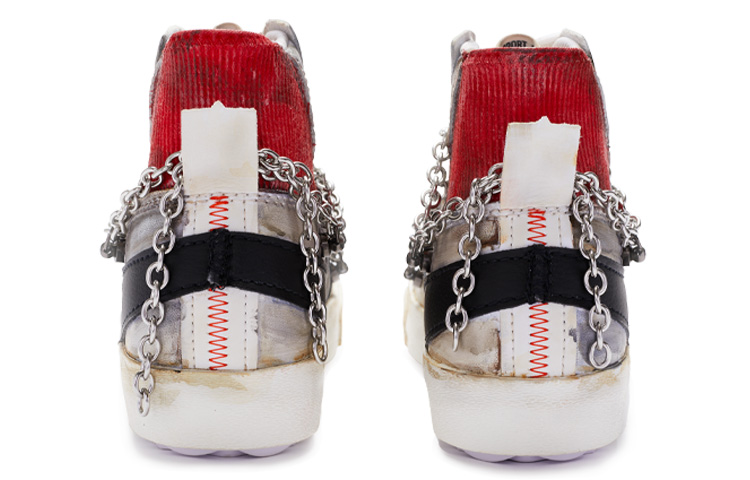 Purchase 【定製球鞋】 Nike Blazer Mid 逃亡 做舊廢土風 手繪噴繪 中幫 板鞋 男女同款 灰白紅