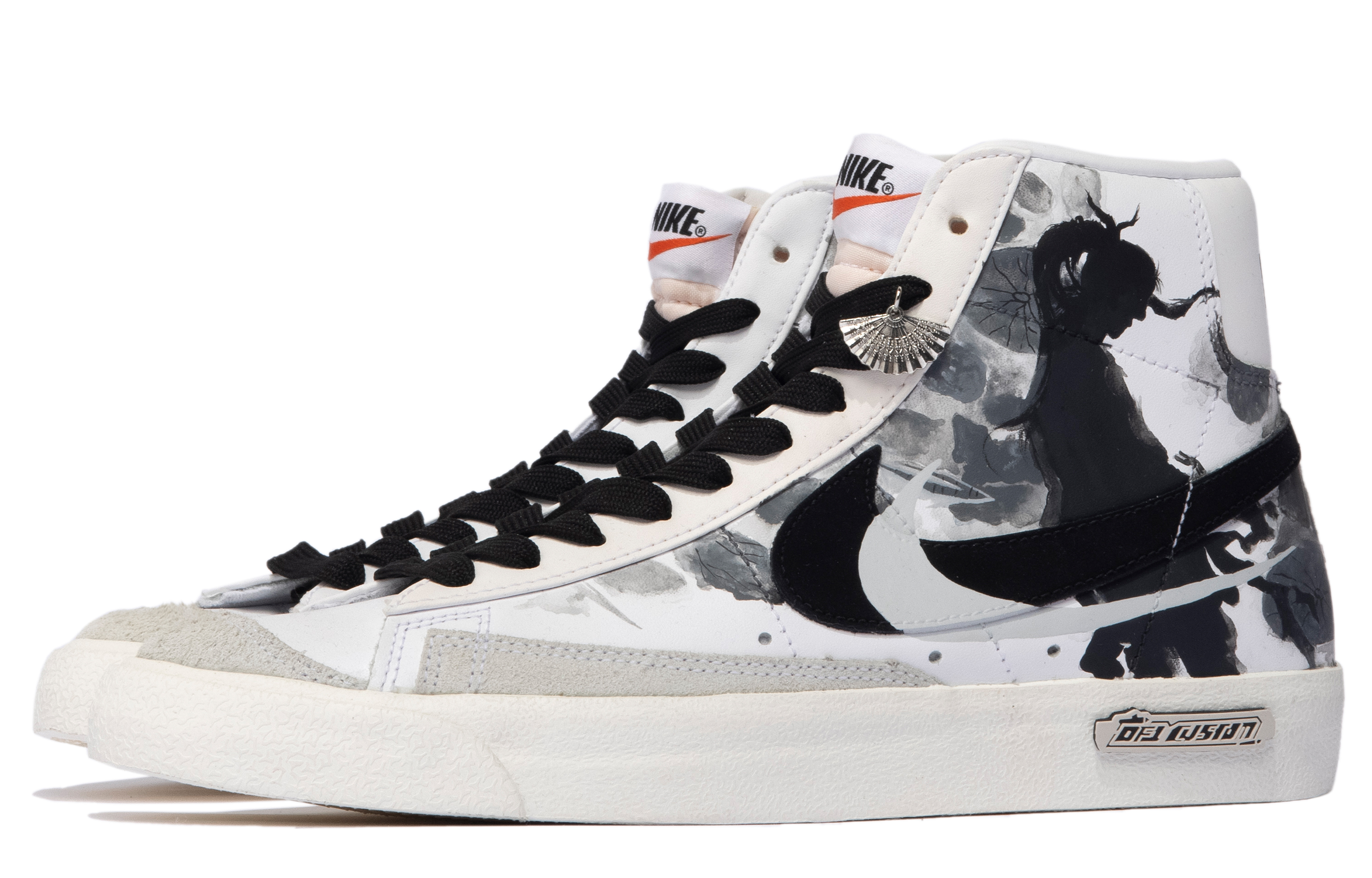Lookbook [Zapatillas Personalizadas] Nike Blazer Mid 'Negro Blanco Gris' BQ6806-100(TeamM-男款隐士侠客S-BOX)