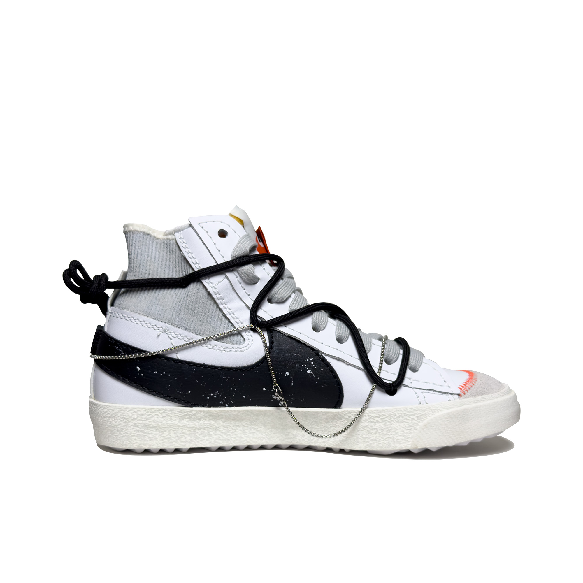 Order 【カスタムシューズ】ナイキブレザー ミッド 'ブラックホワイトグレースプラッター' DD3111-100(Team95-遗忘)