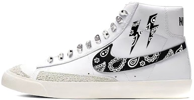 【定制球鞋】 Nike Blazer Mid 腰果花 噴繪 日銷定制 休閒 耐磨防滑 中幫 板鞋 男款 黑白 Buy 【定制球鞋】 Nike Blazer Mid 腰果花 噴繪 日銷定制 休閒 耐磨防滑 中幫 板鞋 男款 黑白