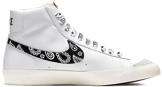 【定制球鞋】 Nike Blazer Mid 腰果花 噴繪 日銷定制 休閒 耐磨防滑 中幫 板鞋 男款 黑白 Order 【定制球鞋】 Nike Blazer Mid 腰果花 噴繪 日銷定制 休閒 耐磨防滑 中幫 板鞋 男款 黑白