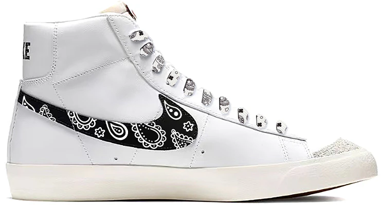 나이키 블레이저 미드 '캐슈 플라워 커스텀' (Nike Blazer Mid '캐슈 플라워') BQ6806-100-(TeamE-男款腰果花小闪电黑白) Order 나이키 블레이저 미드 '캐슈 플라워 커스텀' (Nike Blazer Mid '캐슈 플라워') BQ6806-100-(TeamE-男款腰果花小闪电黑白)