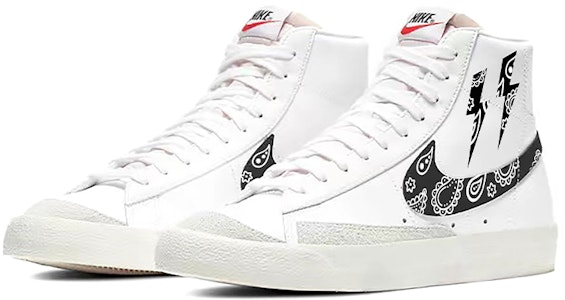 【定制球鞋】 Nike Blazer Mid 腰果花 噴繪 日銷定制 休閒 耐磨防滑 中幫 板鞋 男款 黑白 Lookbook 【定制球鞋】 Nike Blazer Mid 腰果花 噴繪 日銷定制 休閒 耐磨防滑 中幫 板鞋 男款 黑白