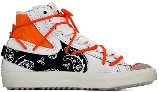 【定制球鞋】Nike Blazer Mid 解构 腰果花 中帮 板鞋 男女同款 黑白橙 Order 【定制球鞋】Nike Blazer Mid 解构 腰果花 中帮 板鞋 男女同款 黑白橙