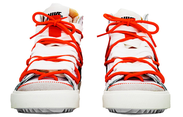 Shop 【定制球鞋】Nike Blazer Mid 解构 腰果花 中帮 板鞋 男女同款 黑白橙