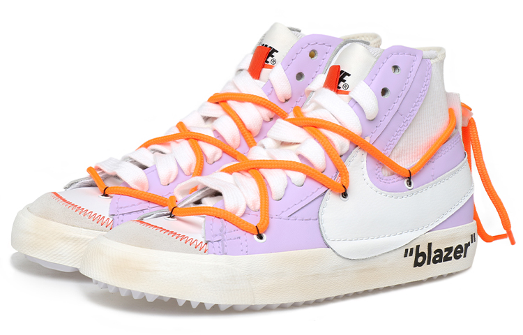 Lookbook 【定制球鞋】 Nike Blazer Mid 解構鞋帶 做舊 Vibe風 標籤 特殊禮盒 中幫 板鞋 男女同款 香芋紫