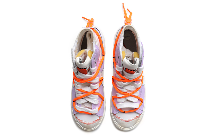 Shop 【定制球鞋】 Nike Blazer Mid 解構鞋帶 做舊 Vibe風 標籤 特殊禮盒 中幫 板鞋 男女同款 香芋紫
