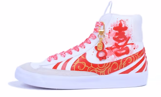 【定制球鞋】Nike Blazer Mid 77 SE D 喜樂 國風 中幫 復古休閒板鞋 GS 大紅 胖小匠繪畫 Buy 【定制球鞋】Nike Blazer Mid 77 SE D 喜樂 國風 中幫 復古休閒板鞋 GS 大紅 胖小匠繪畫