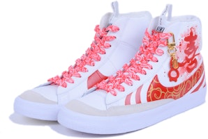 【定制球鞋】Nike Blazer Mid 77 SE D 喜樂 國風 中幫 復古休閒板鞋 GS 大紅 胖小匠繪畫 Shop 【定制球鞋】Nike Blazer Mid 77 SE D 喜樂 國風 中幫 復古休閒板鞋 GS 大紅 胖小匠繪畫