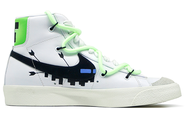 Order [Zapatillas Personalizadas] Nike Blazer Mid 'Minecraft Customizado' BQ6806-100(Team-R-男款喷涂解构鞋带)