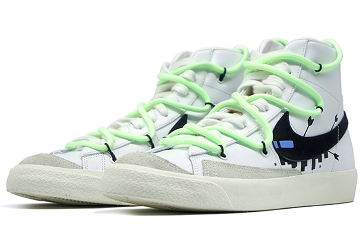 Lookbook [Zapatillas Personalizadas] Nike Blazer Mid 'Minecraft Customizado' BQ6806-100(Team-R-男款喷涂解构鞋带)