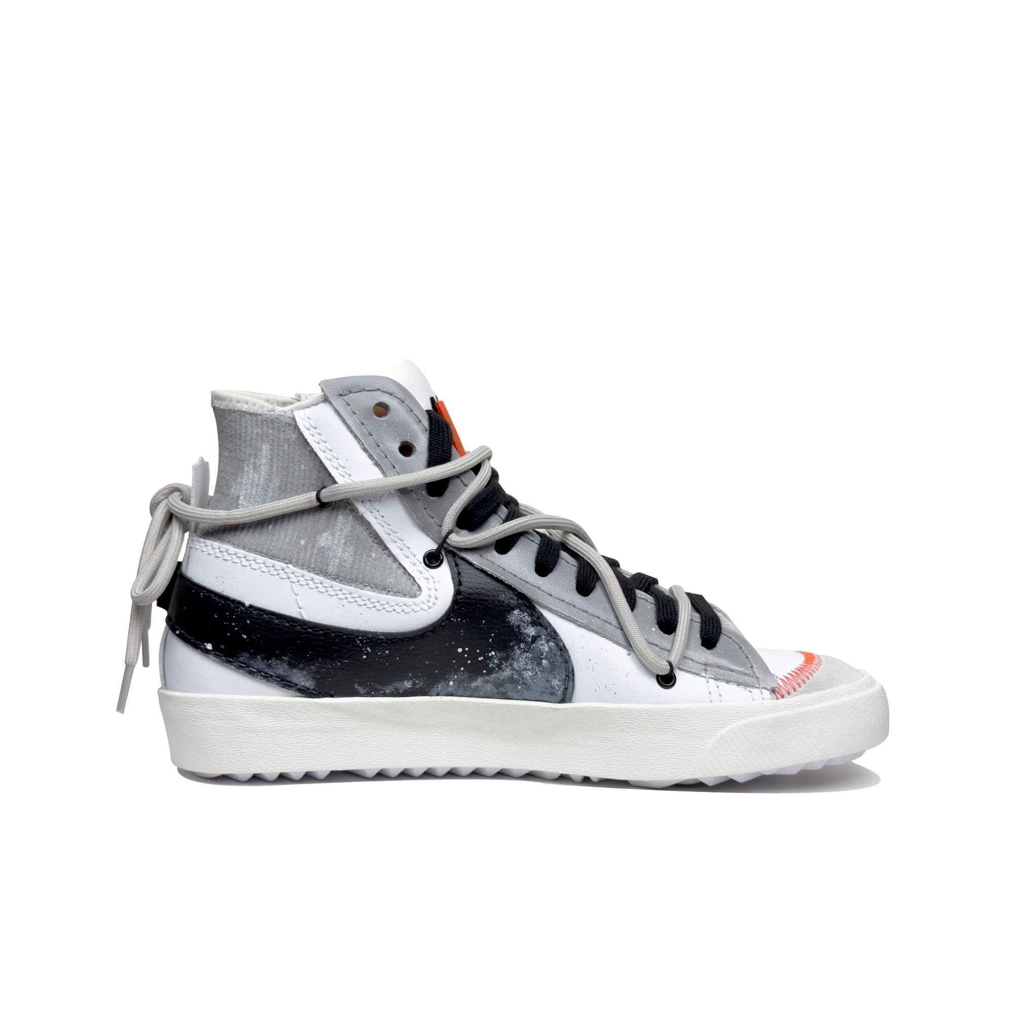 Order 【カスタムシューズ】ナイキ ブレザー ミッド『スプラッターブラックホワイトグレー』 DD3111-100(Team95-寻雾)
