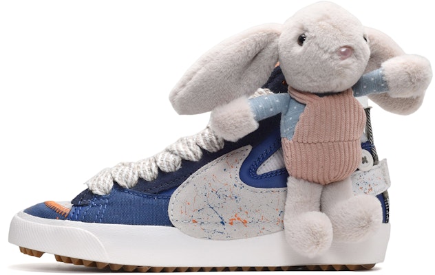 【定制球鞋】Nike Blazer Mid 77 情人節 卡斯製造 潑墨 兔子玩偶 復古休閒 中幫 板鞋 男款 灰白藍 Buy 【定制球鞋】Nike Blazer Mid 77 情人節 卡斯製造 潑墨 兔子玩偶 復古休閒 中幫 板鞋 男款 灰白藍