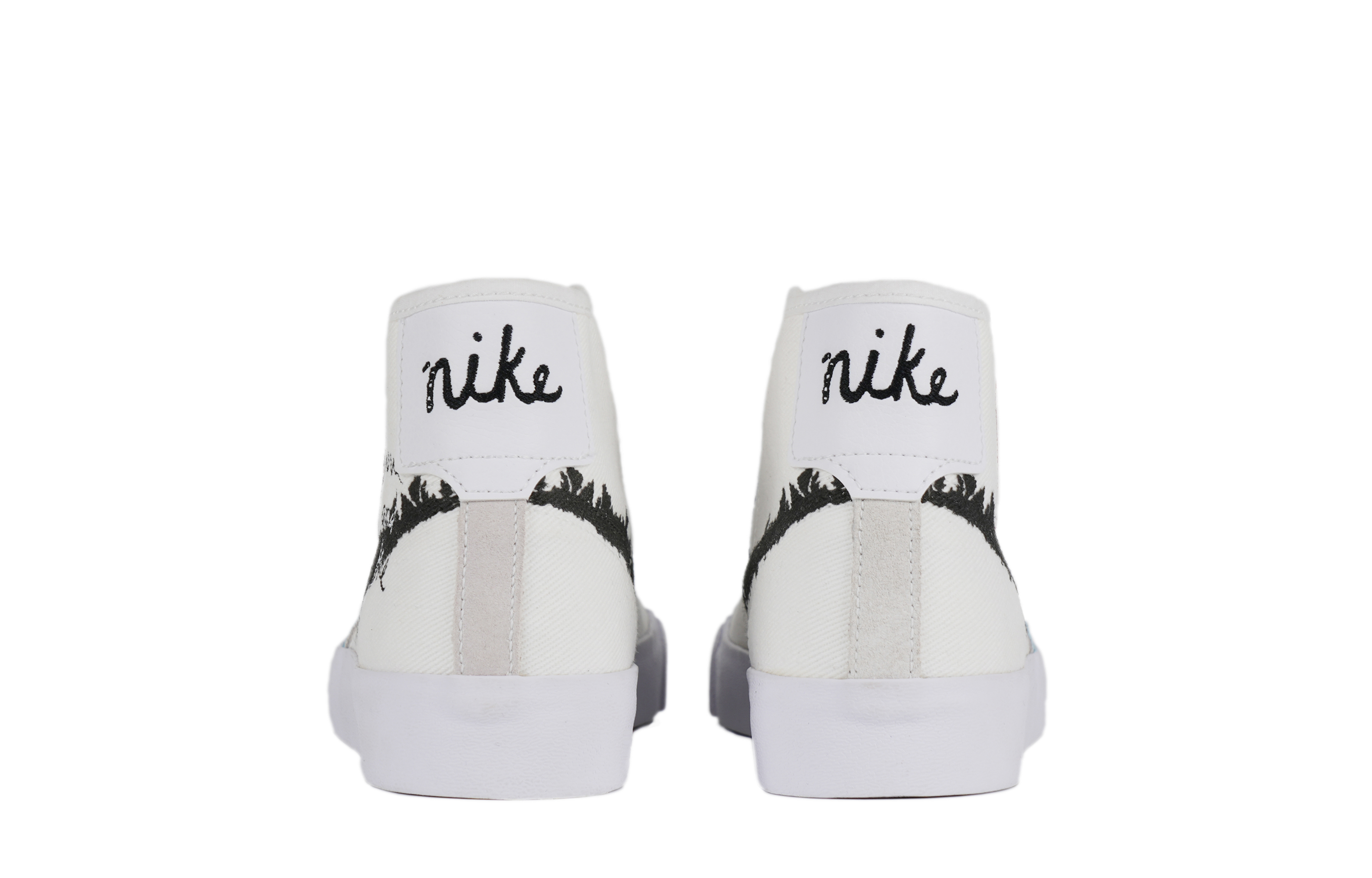 Shop [カスタムシューズ] ナイキ ブレザー ミッド 'ホワイト ブラック ブルー' DM8553-100(Team42-男女同款一见倾心黑白)